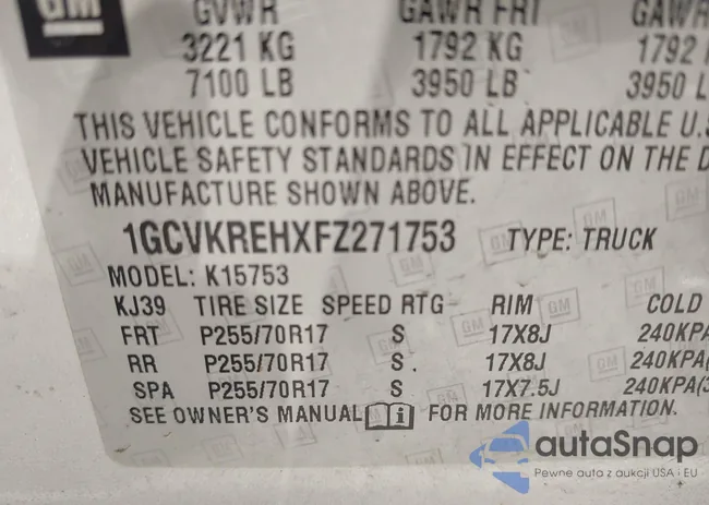 1GCVKREHXFZ271753: 43173083