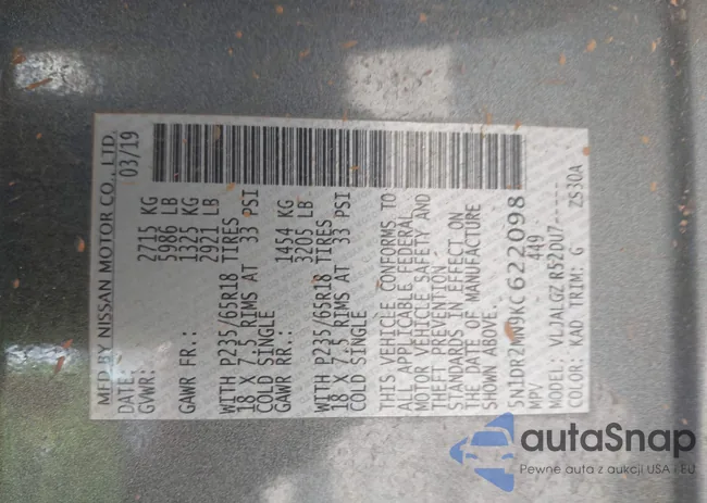 5N1DR2MN9KC622098: 43173184