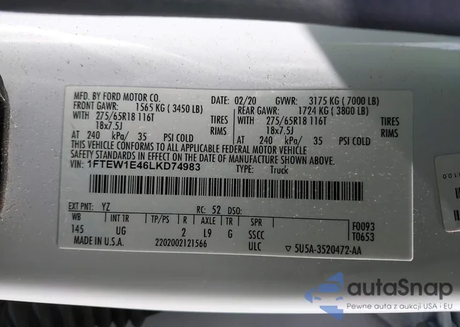 1FTEW1E46LKD74983: 43173275