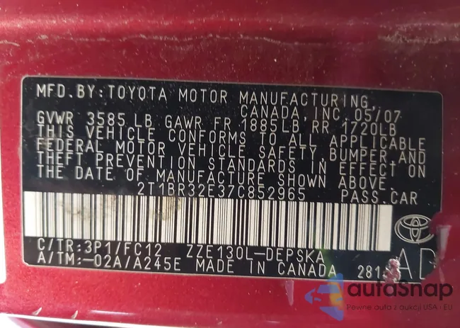 2T1BR32E37C852965: 43173306