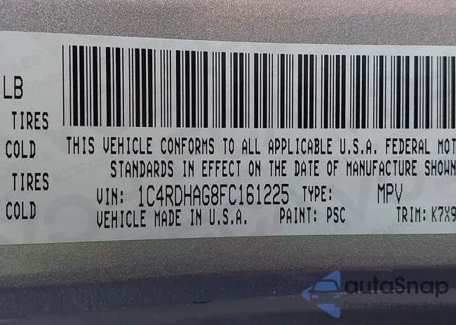 1C4RDHAG8FC161225: 43173326