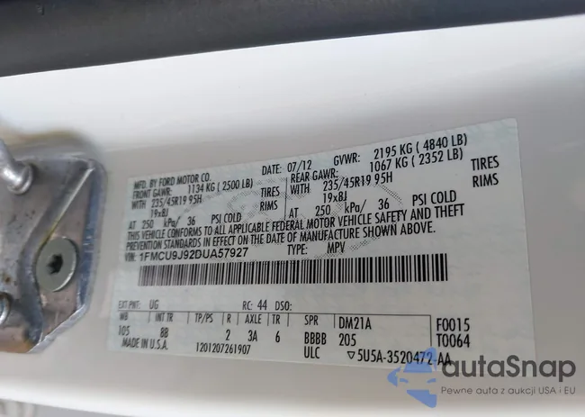 1FMCU9J92DUA57927: 43173353