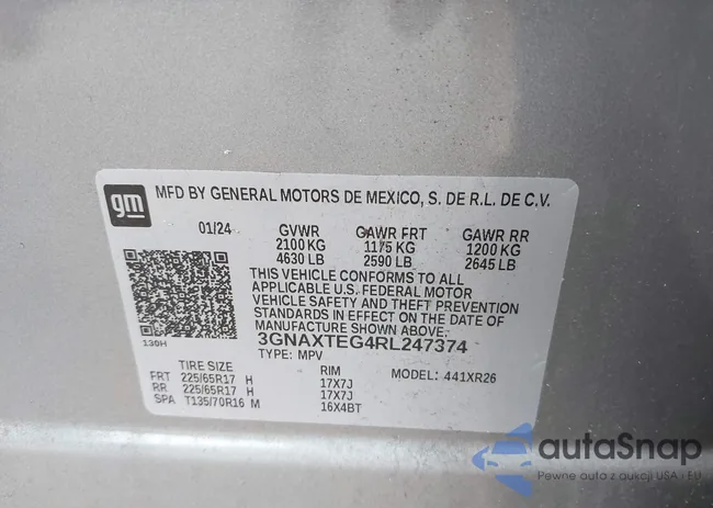 3GNAXTEG4RL247374: 43173418