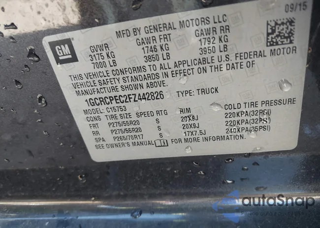 1GCRCPEC2FZ442826: 43173446