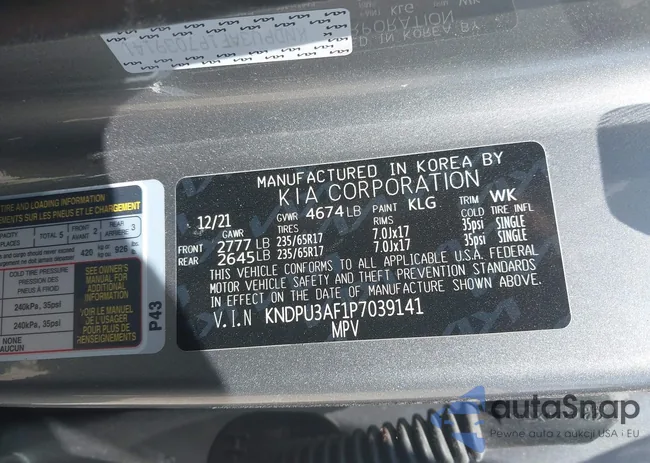 KNDPU3AF1P7039141: 43173564