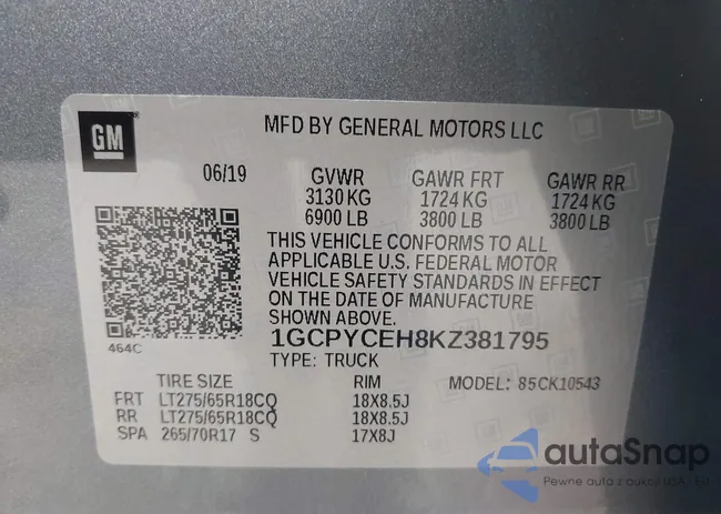 1GCPYCEH8KZ381795: 43172616