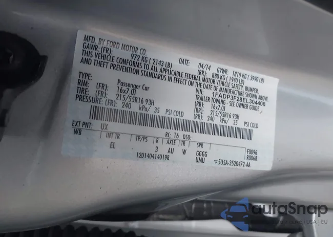 1FADP3F28EL304406: 43172941