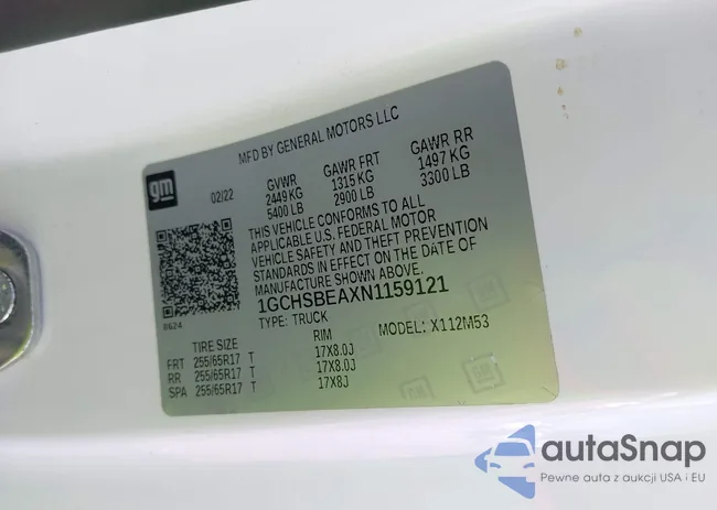 1GCHSBEAXN1159121: 43172984