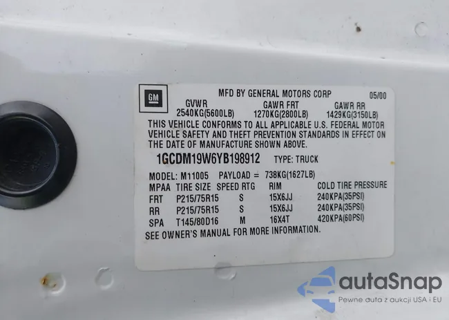 1GCDM19W6YB198912: 43174021