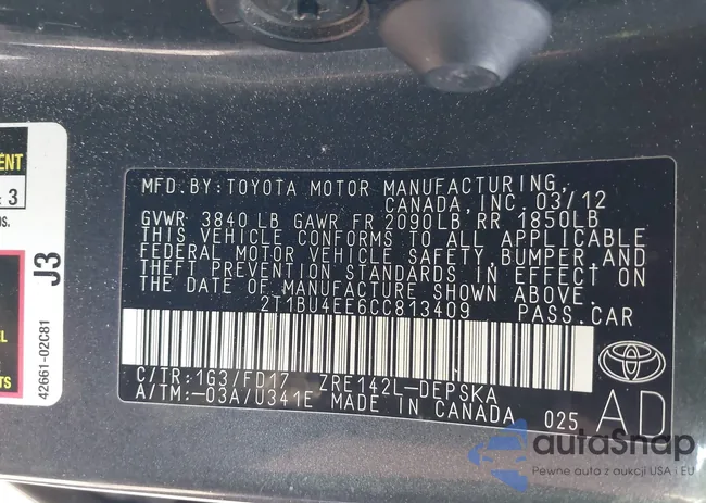 2T1BU4EE6CC813409: 43174027