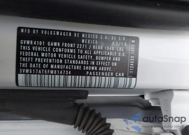 3VW517AT5FM814734: 43174046