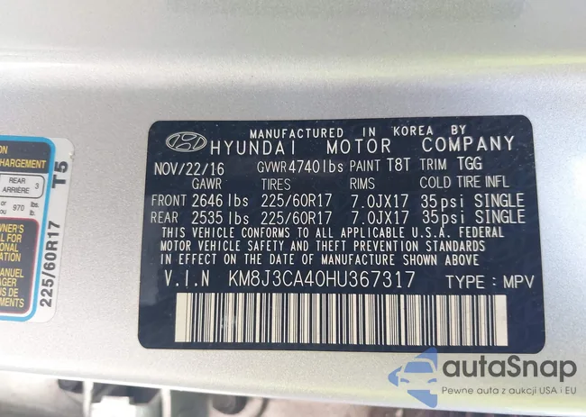 KM8J3CA40HU367317: 43174153