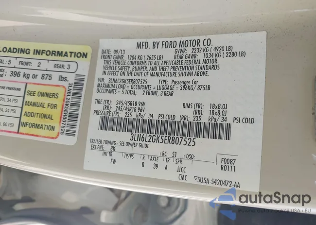 3LN6L2GK5ER807525: 43174325