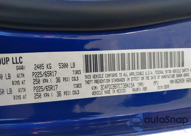 3C4PDCBB7CT394154: 43174399