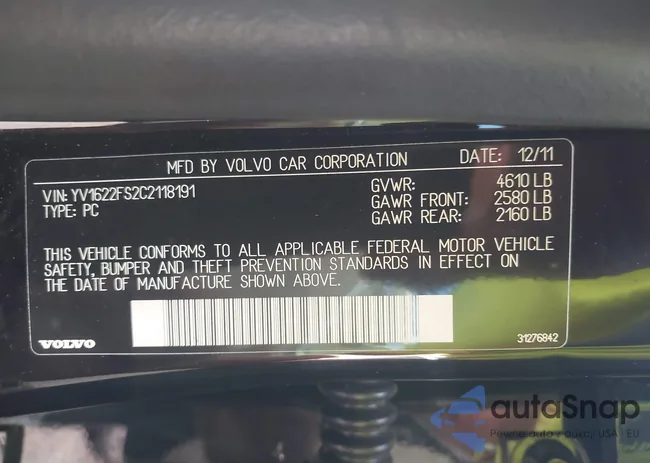 YV1622FS2C2118191: 43174404