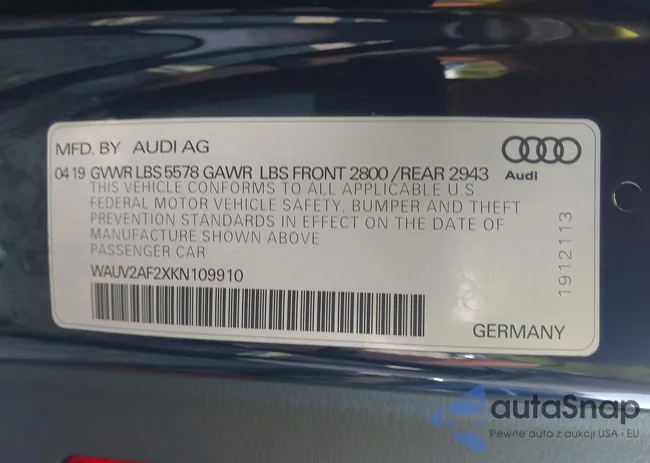 WAUV2AF2XKN109910: 43174465