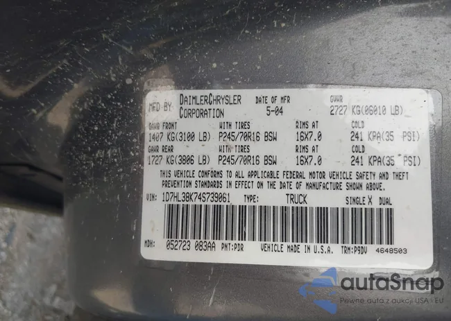 1D7HL38K74S739061: 43174487