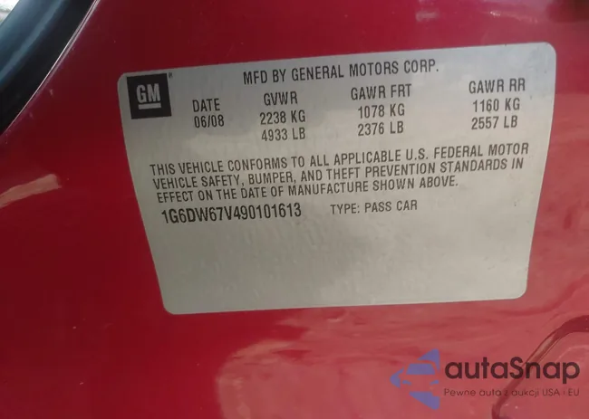 1G6DW67V490101613: 43174562