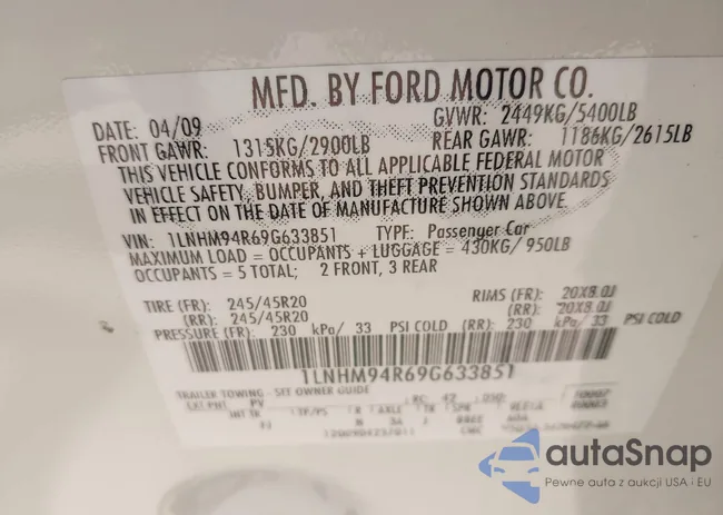 1LNHM94R69G633851: 43174573