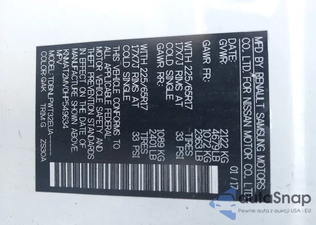 KNMAT2MV0HP549634: 43174581