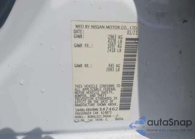 1N4BL4BV8MN347462: 43173618