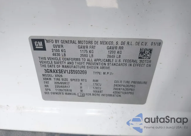 3GNAXSEV1JS593269: 43173643