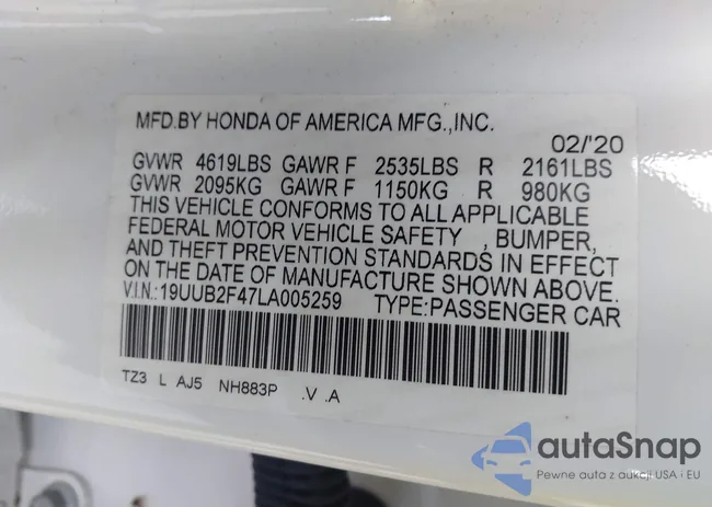 19UUB2F47LA005259: 43173828