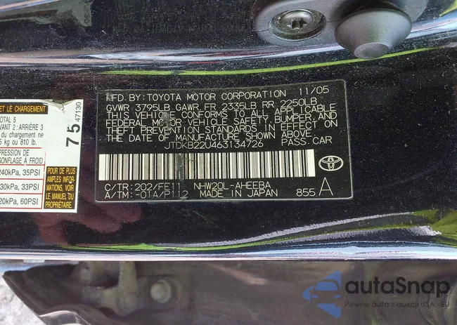 JTDKB22U463134726: 43175311