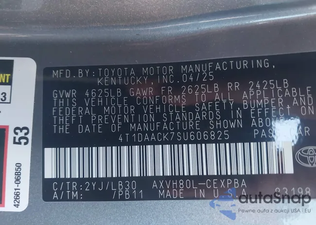 4T1DAACK7SU606825: 43175364