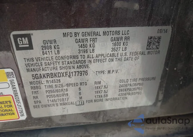 5GAKRBKDXFJ177976: 43175410