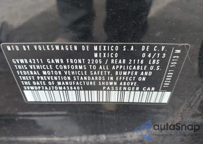 3VWDP7AJ7DM438401: 43174655