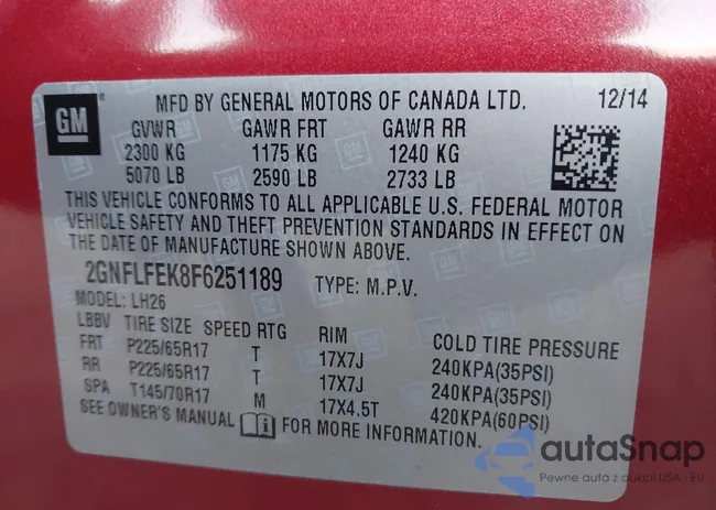 2GNFLFEK8F6251189: 43174756