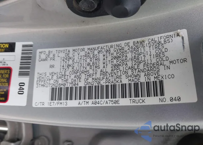 3TMKU72N28M017504: 43174776