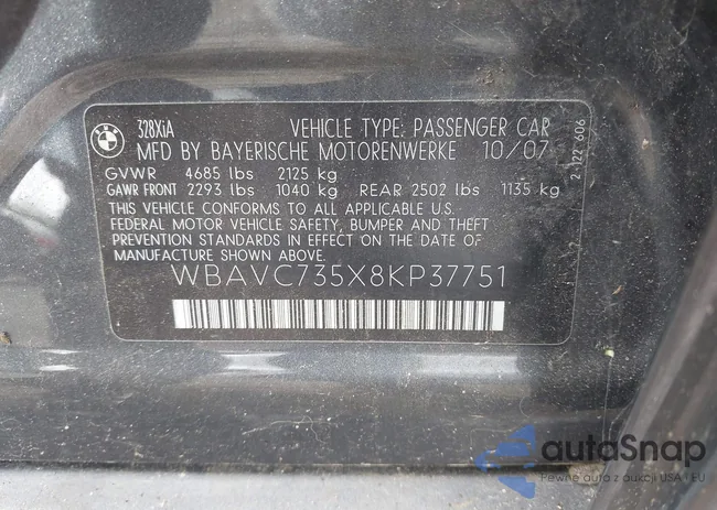 WBAVC735X8KP37751: 43174794