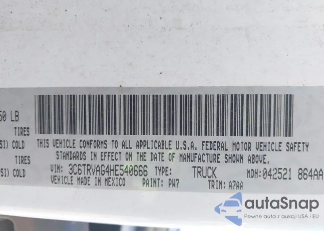 3C6TRVAG4HE540666: 43174953