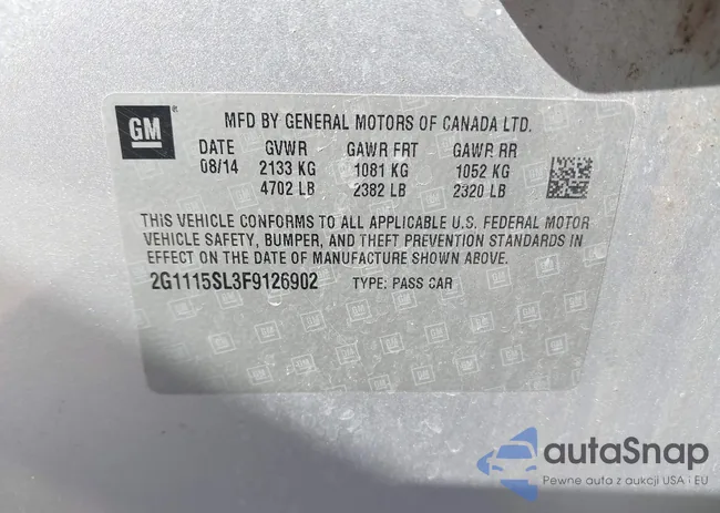 2G1115SL3F9126902: 43176222