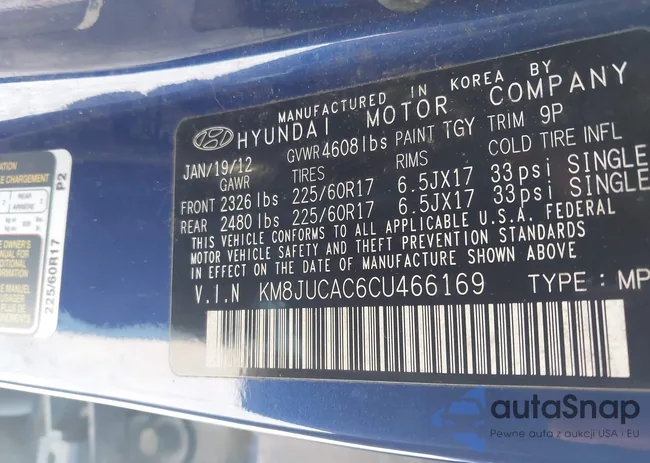 KM8JUCAC6CU466169: 43176322