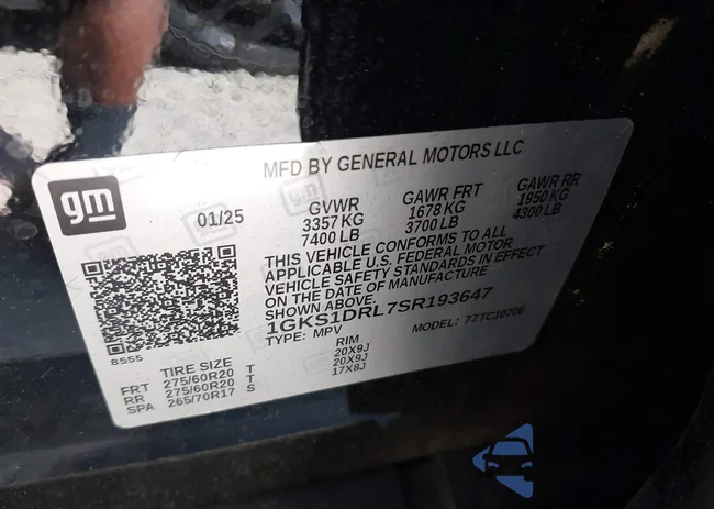 1GKS1DRL7SR193647: 43176353