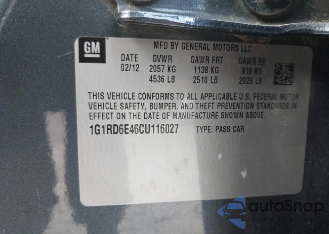 1G1RD6E46CU116027: 43176360