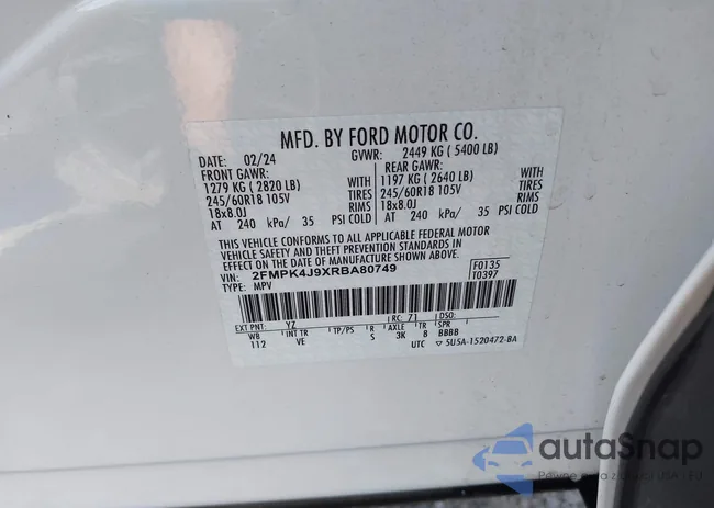 2FMPK4J9XRBA80749: 43176400