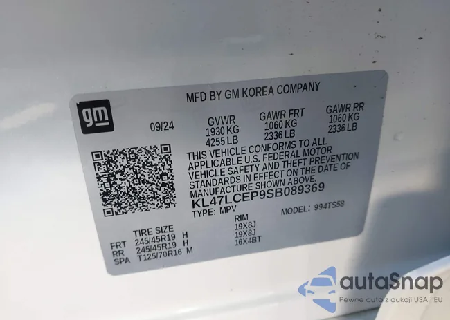 KL47LCEP9SB089369: 43176467