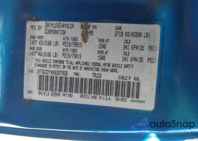 1B7GG22YXXS267928: 43176472