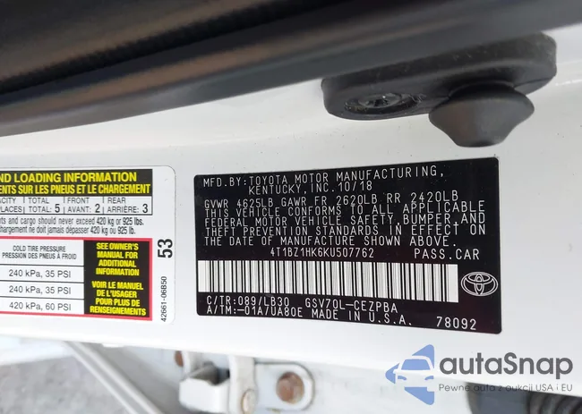 4T1BZ1HK6KU507762: 43175604