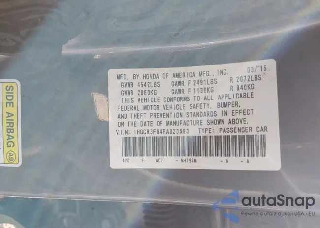 1HGCR3F84FA023593: 43175641