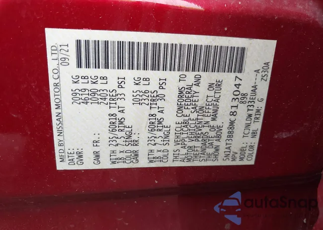 5N1AT3BB8MC813047: 43175655