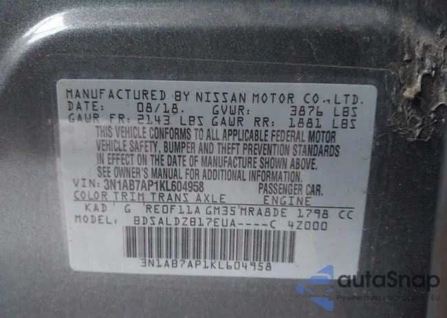 3N1AB7AP1KL604958: 43175759