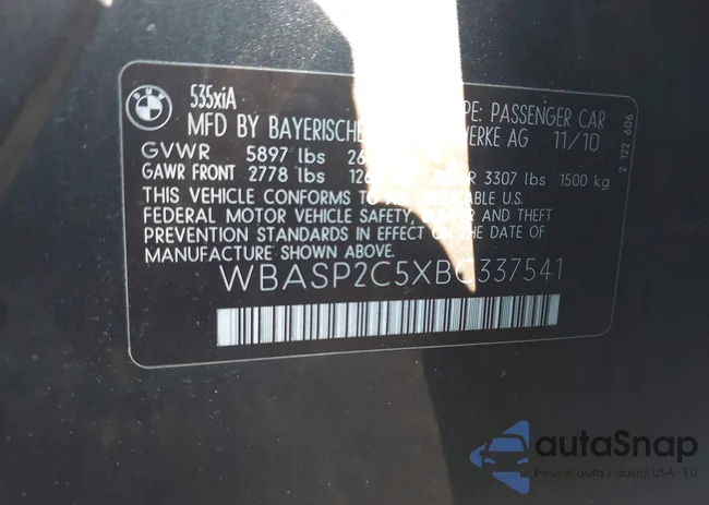 WBASP2C5XBC337541: 43175777