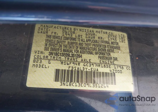 3N1BC13E09L351264: 43175803