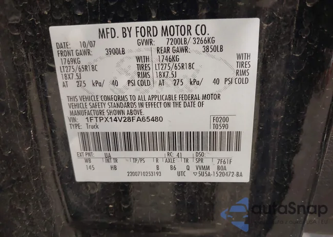 1FTPX14V28FA65480: 43175840