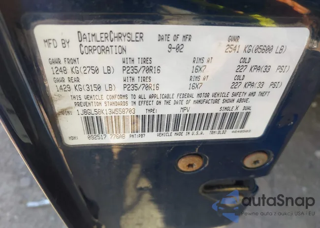 1J8GL58K13W558703: 43175955